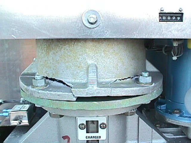 Digital image taken of worn machinery